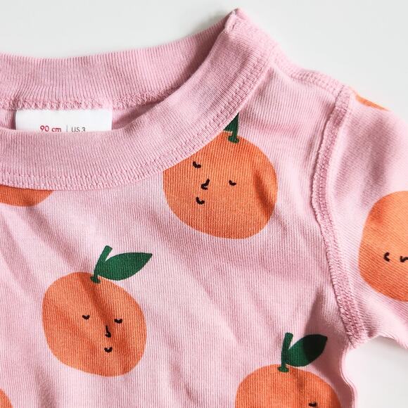 Hanna Andersson Short John Pajama Top Orange-Y In Pink Size 3 | 90 cm - Picture 3 of 7